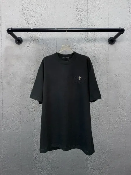Chrome Hearts Cross Embroidered Black T-Shirt - 16