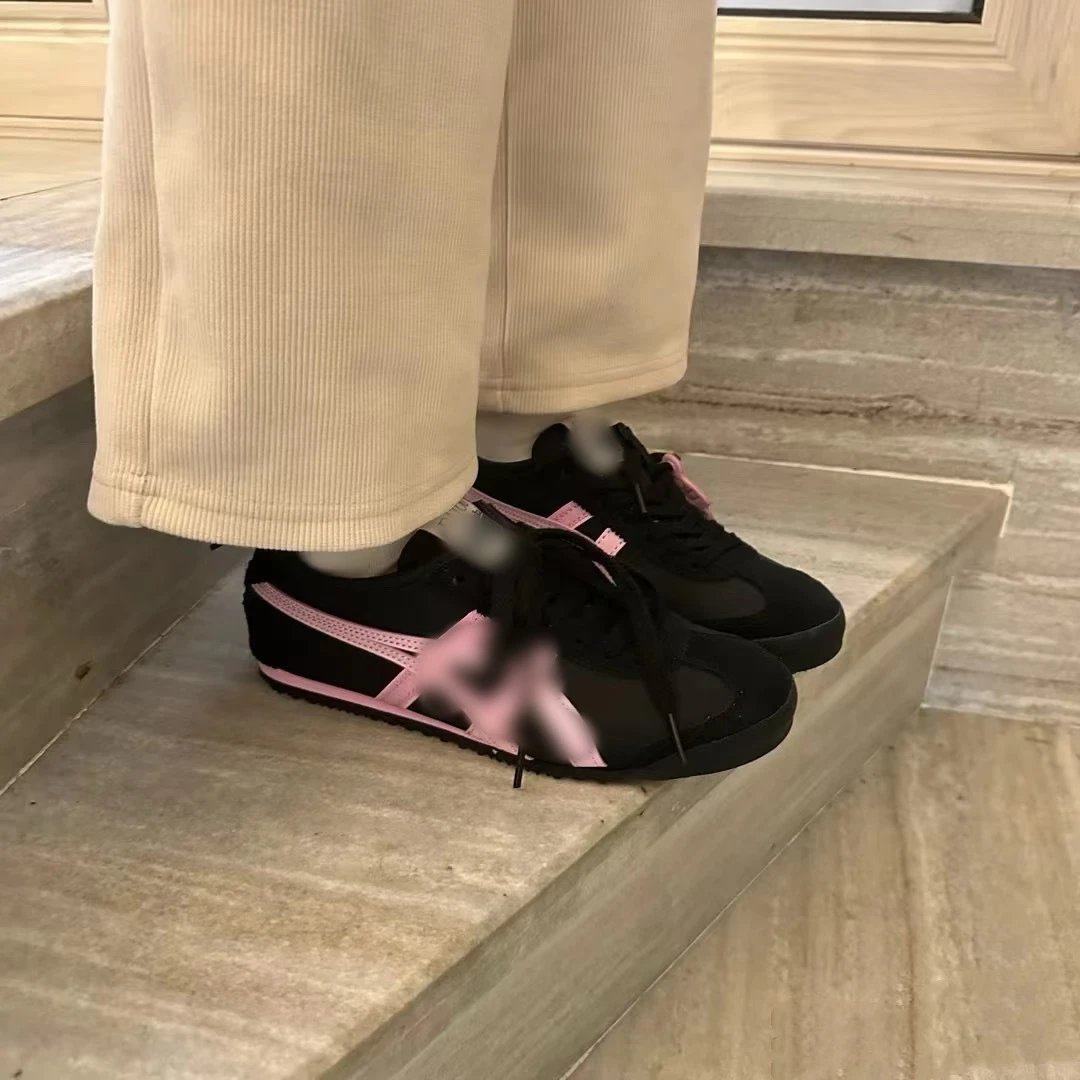 Onitsuka Tiger Mexico 66 Beige Pink Suede Sneakers - 6