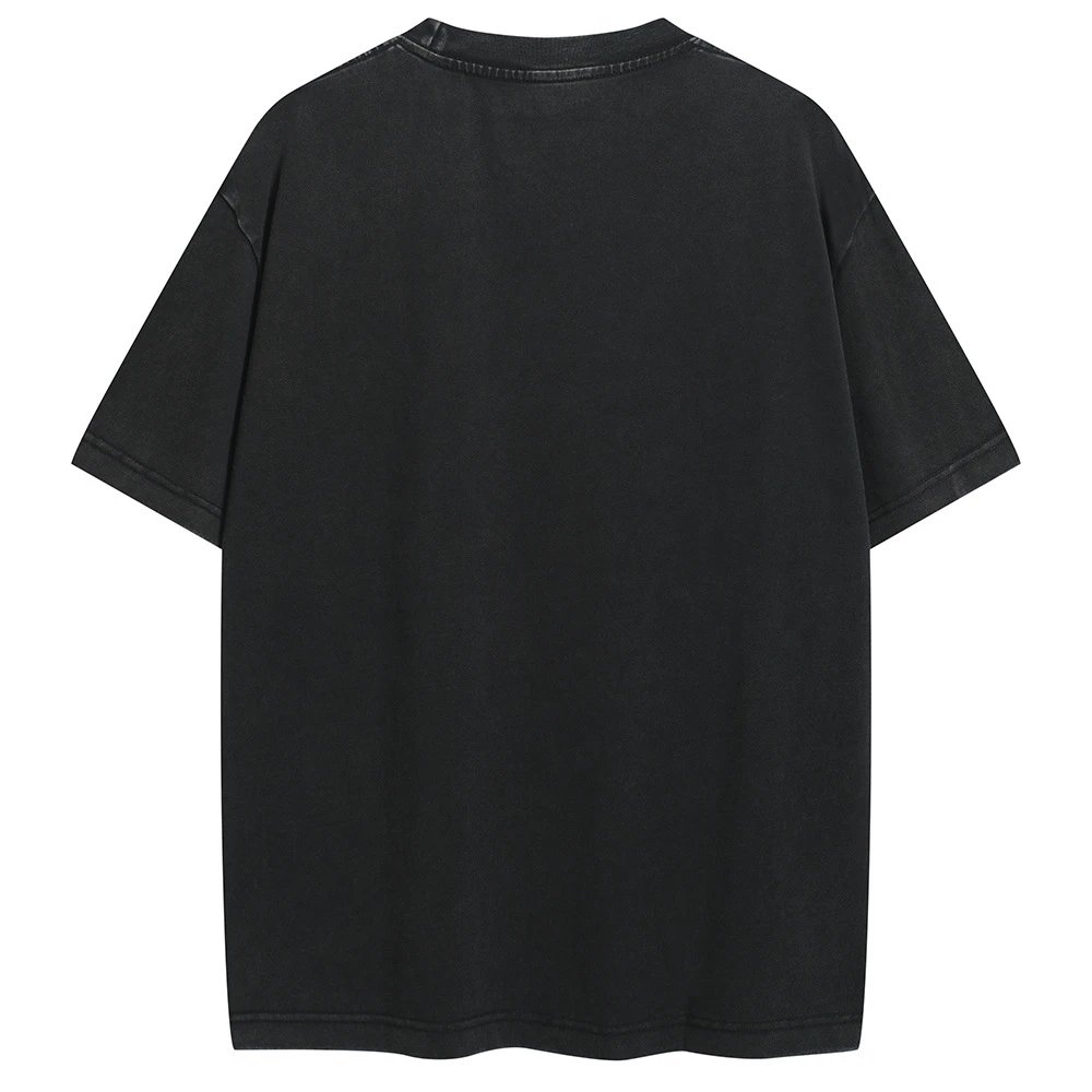 Design Rose Martin T-Shirt Black Washed Oversized Tee T-Shirts - 8