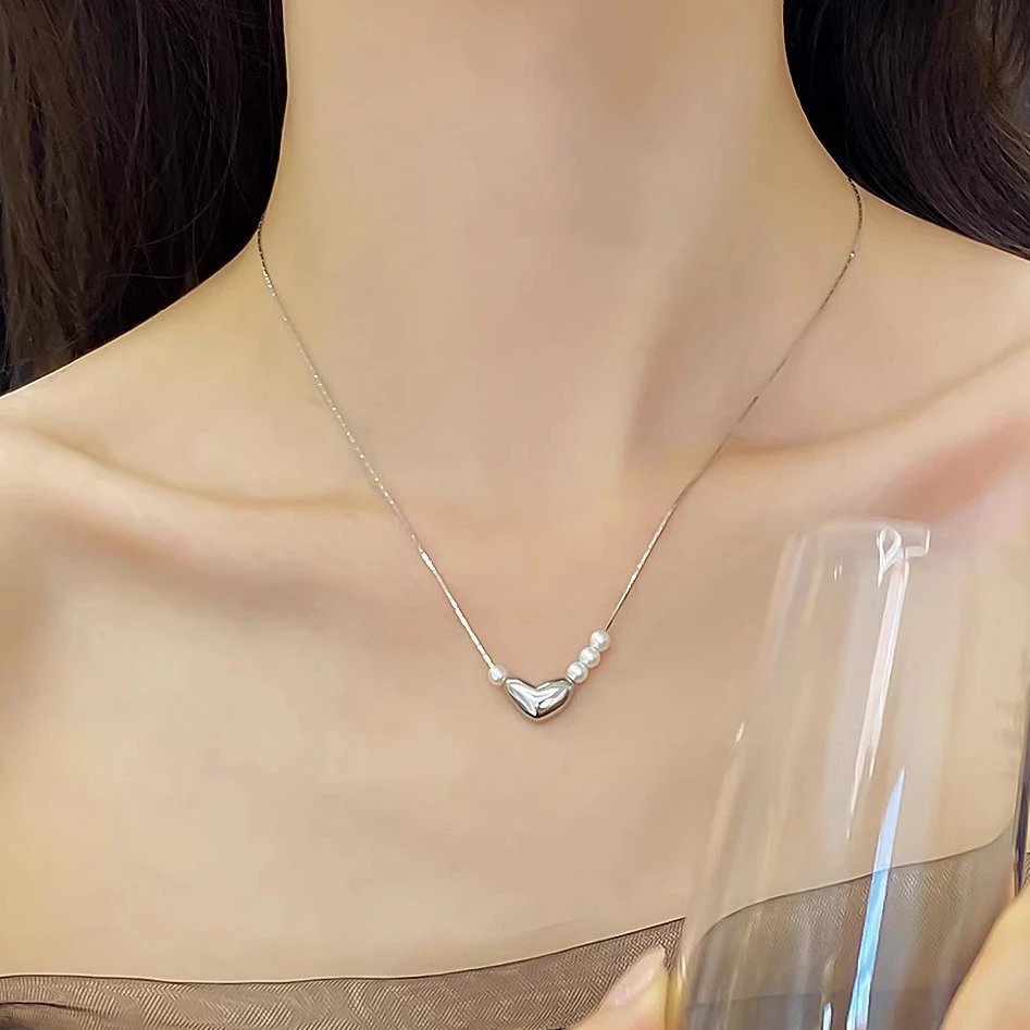 Design Pearl Bead Necklace with Rocking Horse Charm and Matching Ring Set Jewelry - 15