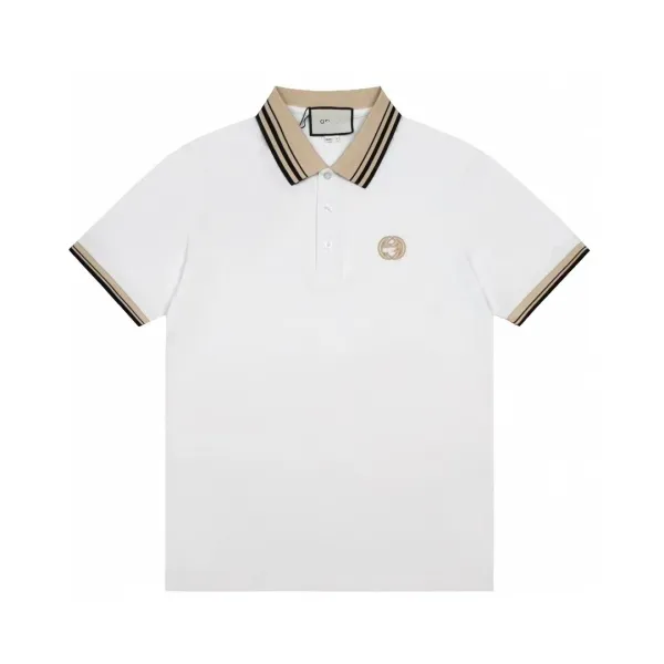 Gucci Logo-Embroidered Black Polo with White Trim Polo Shirt - 9