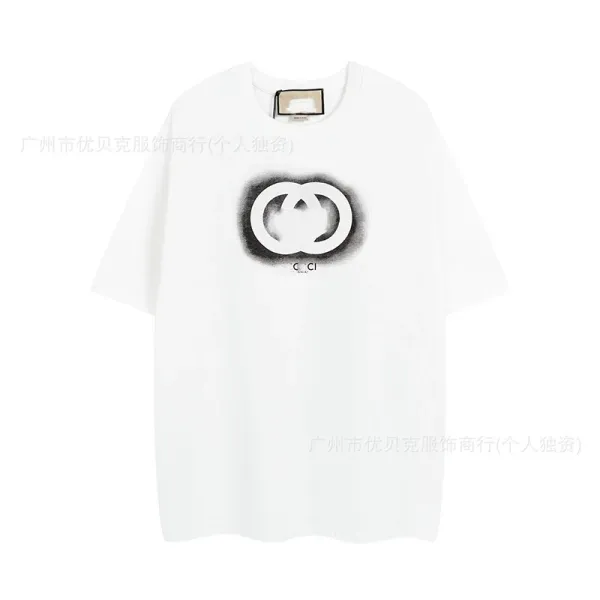 Gucci Double G Spray-Paint Logo White T-Shirt - 1