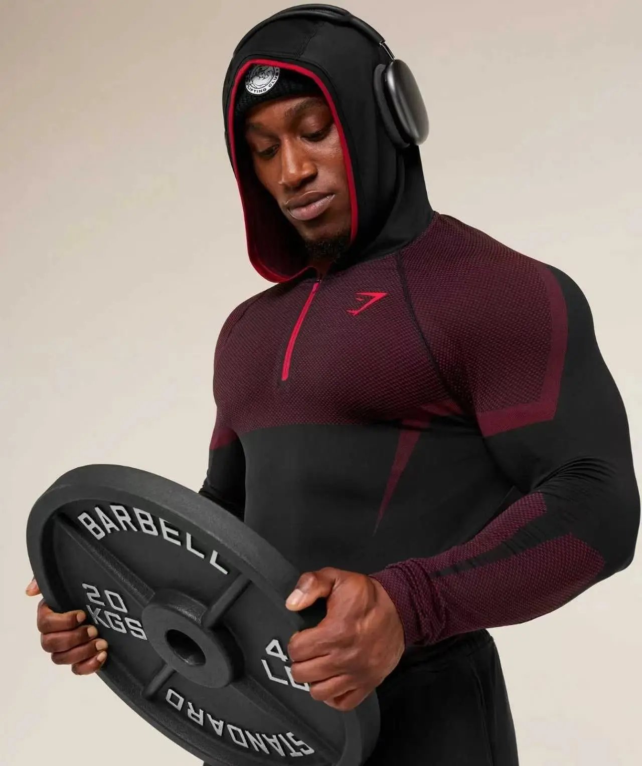 Gymshark Apex Half-Zip Hoodie Black and Forest Green - 26