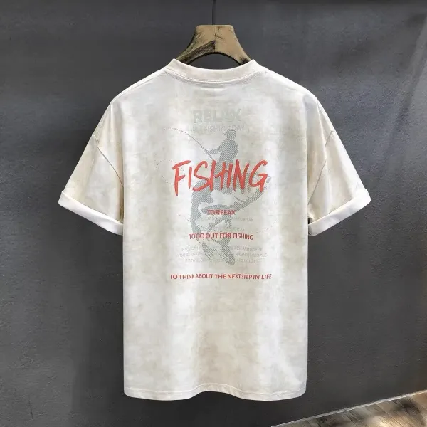 Design Fishing Graphic Washed T-Shirt - 1