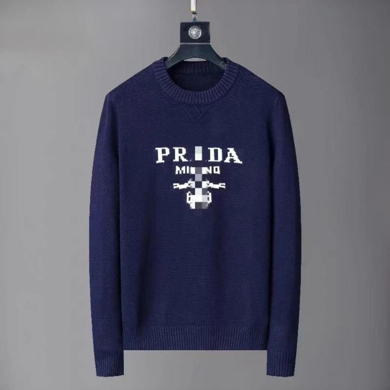 Prada Pixel Logo Knit Sweater Black - 5