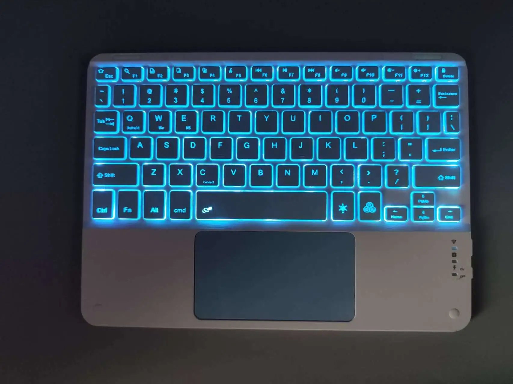 Blue backlit keyboard