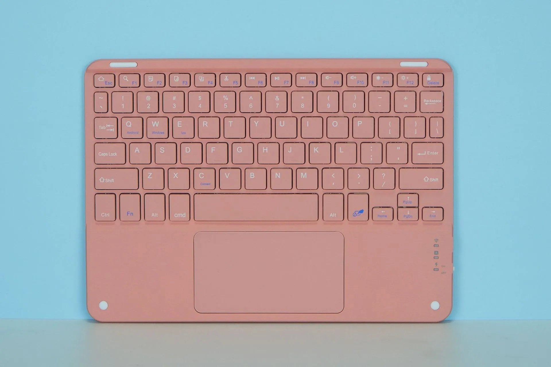 Design Bluetooth Keyboard with Touchpad in Light Blue and Silver Computer Accessories.keyboard - 15