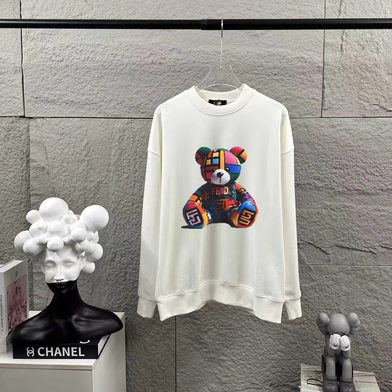 Fendi Teddy Bear Print Black Hoodie - 10