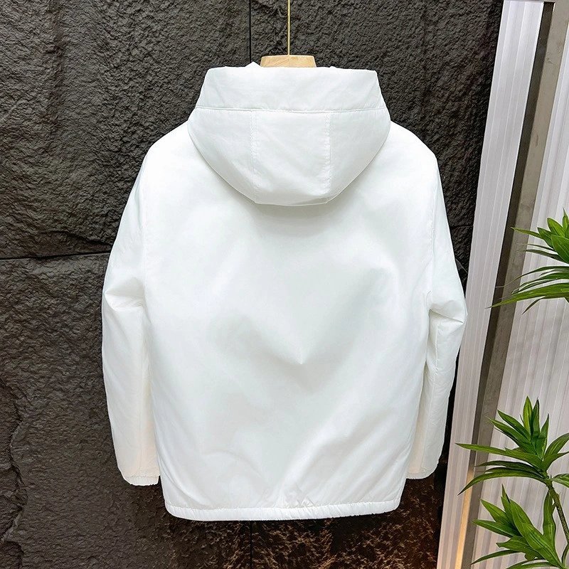 Moncler Hooded Windbreaker White Outerwear - 10