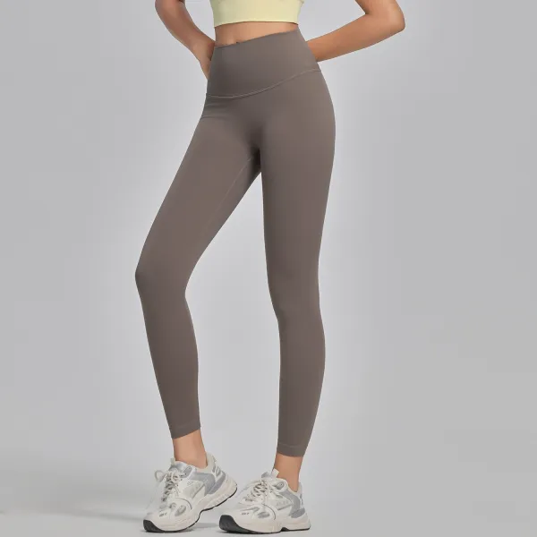 Design High-Waisted Seamless Leggings Taupe Activewear - 1