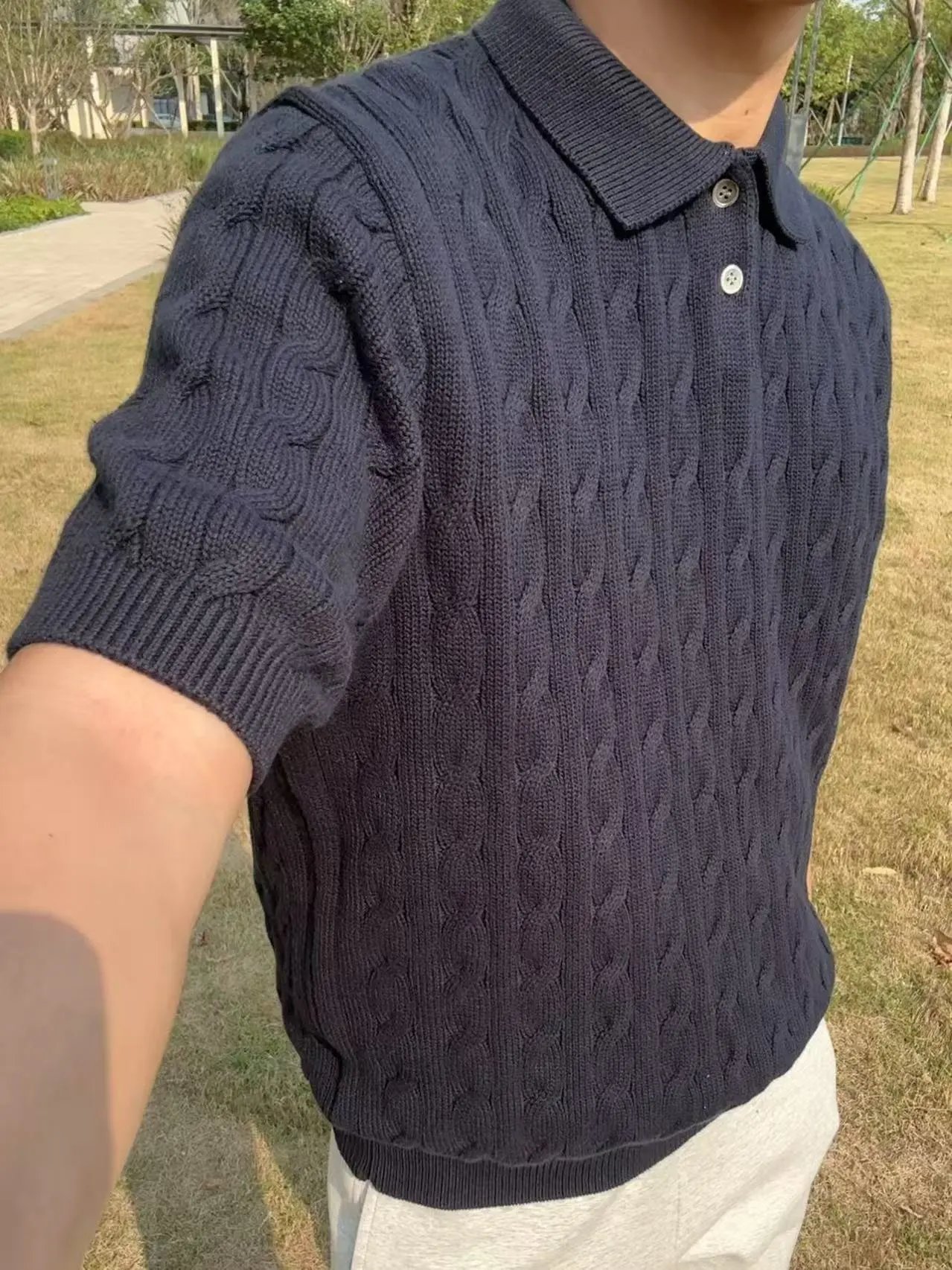 Design Knit Polo Dress Black - 6