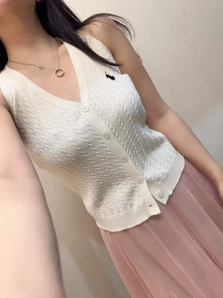 Design Knit V-Neck Button-Front Sleeveless Cardigan Yellow - 5