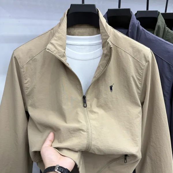 Polo Ralph Lauren Lightweight Zip-Up Windbreaker Beige Jacket Outerwear.windbreaker - 1