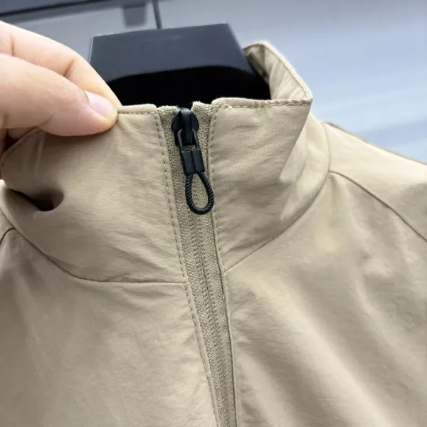 Design Fleece-Lined Windbreaker Gray Jacket Outerwear - 6