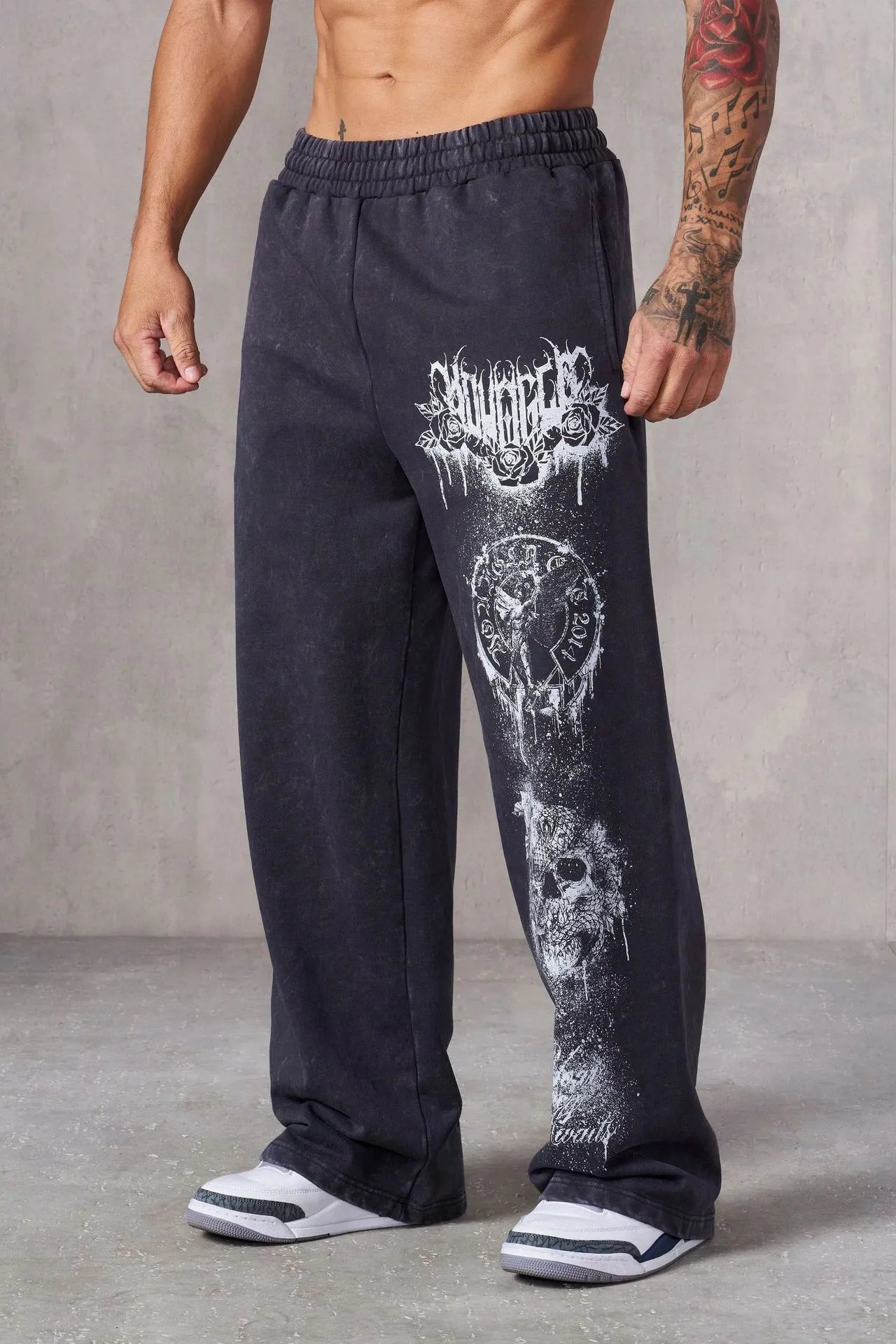 Hellstar Skull Graphic Navy Sweatpants - 11