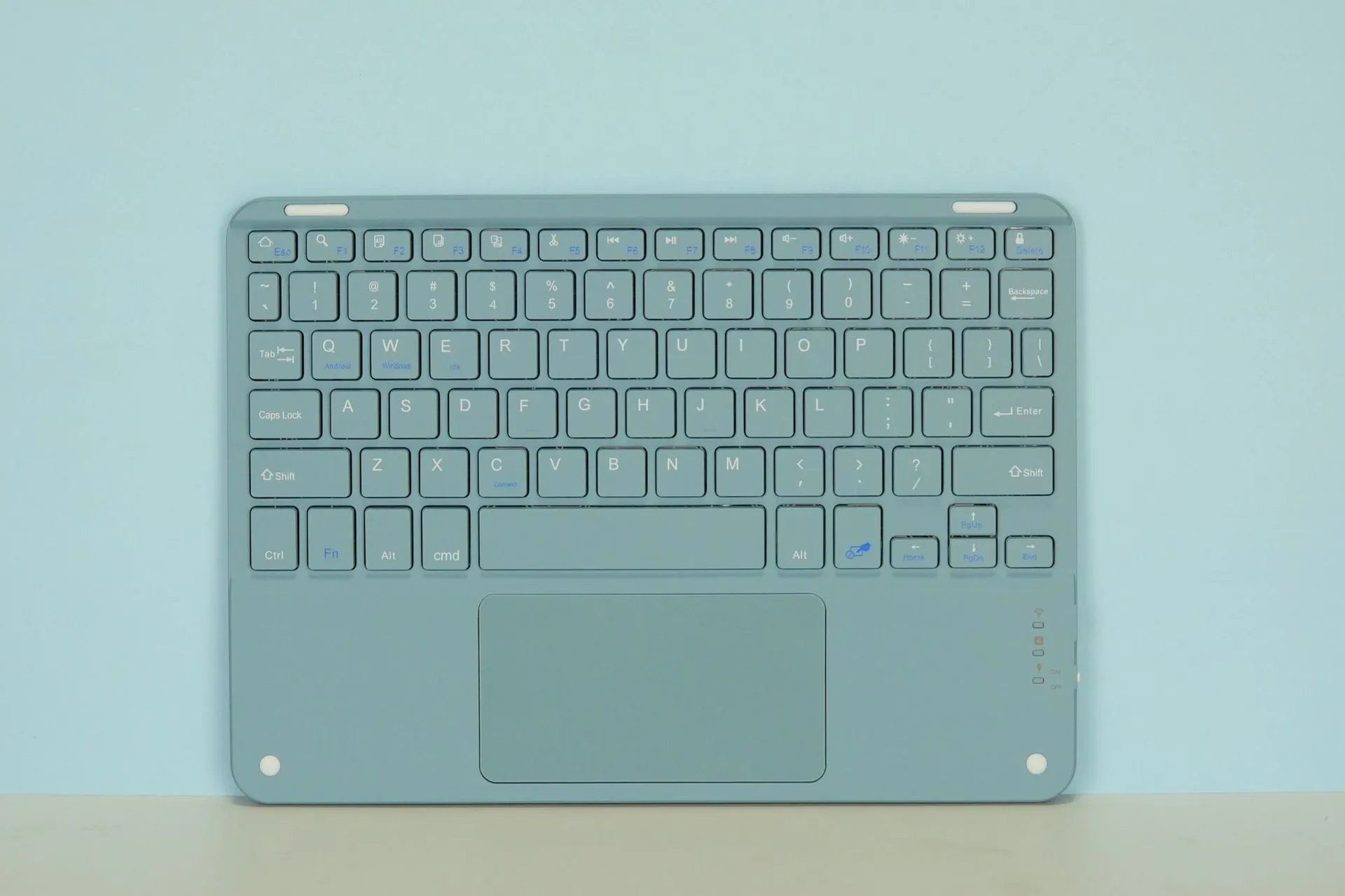 Design Bluetooth Keyboard with Touchpad in Light Blue and Silver Computer Accessories.keyboard - 18