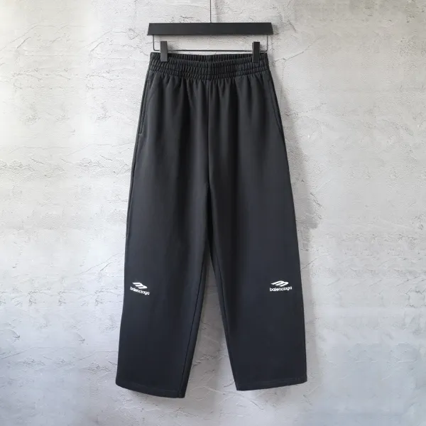 Design Printed Wide-Leg Sweatpants with Distressed Ink Wash White - 17