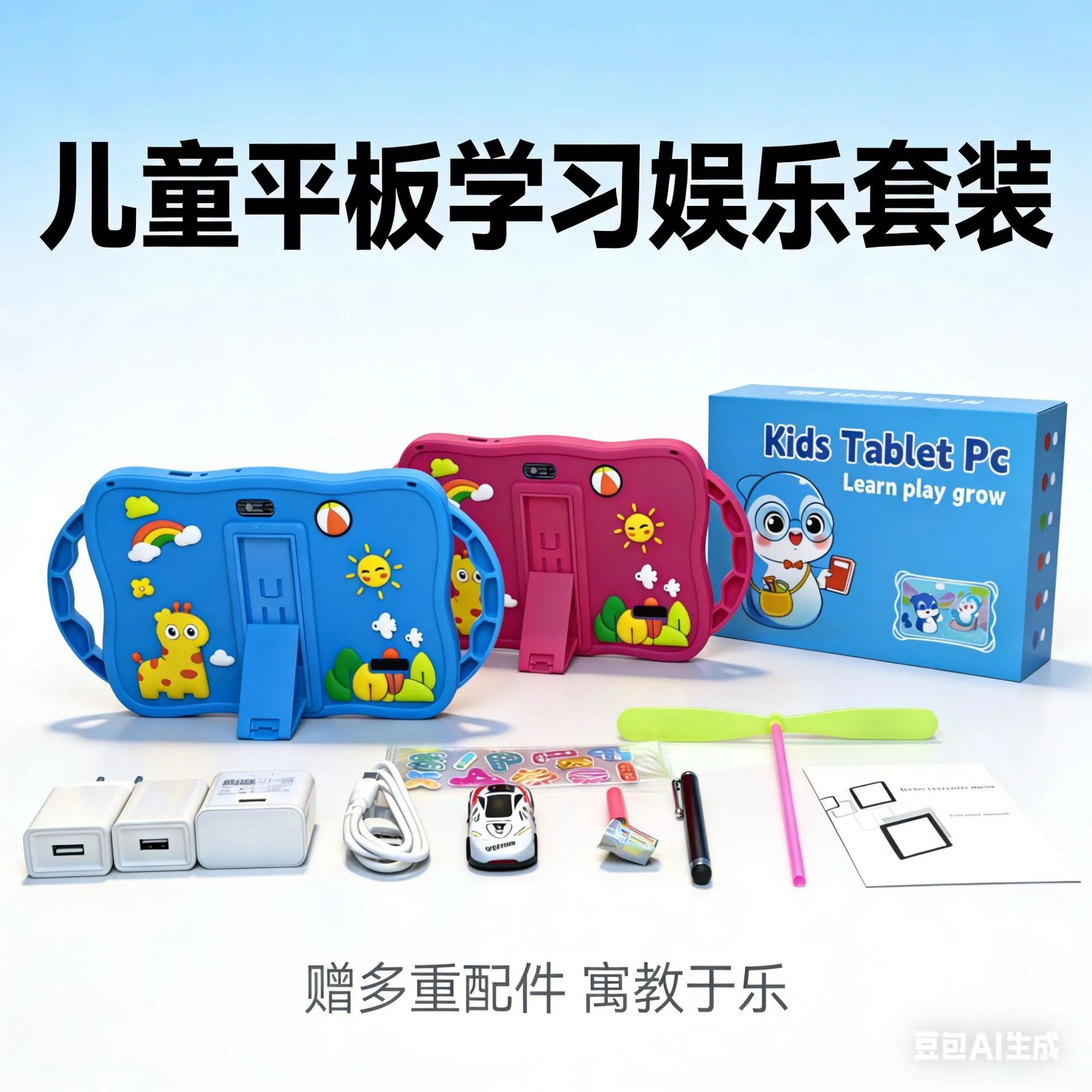 Design Kids Tablet Case with 3D Animal Motifs Pink Phone Accessories - 20