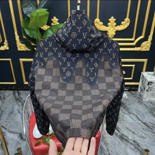Louis Vuitton Monogram Damier Hooded Windbreaker Black Outerwear - 6
