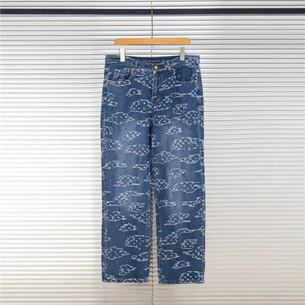 Denim Tears x Levi's Cloud Print Straight Leg Jeans Blue - 1