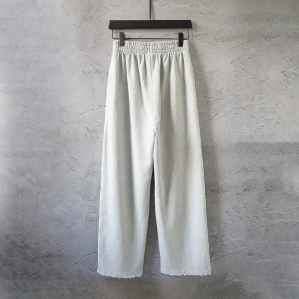 Design Printed Wide-Leg Sweatpants with Distressed Ink Wash White - 47