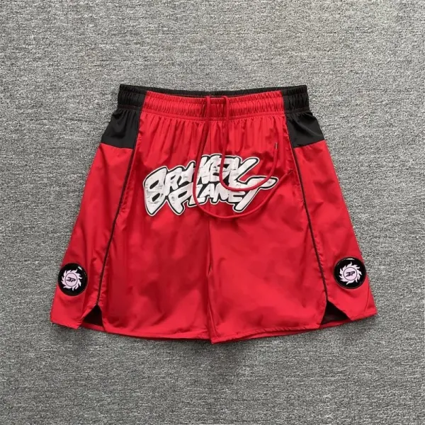 Broken Planet Graphic Shorts Black / White - 5