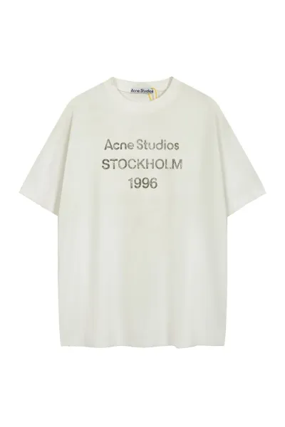 Acne Studios Embroidered Script Logo Pink T-Shirt - 28