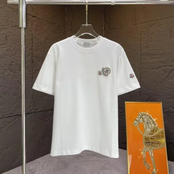 Moncler Logo Patch White T-Shirt - 1