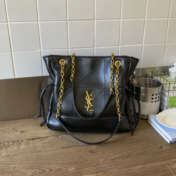 Saint Laurent Loulou Chain Bag Black Leather Shoulder Bag - 1