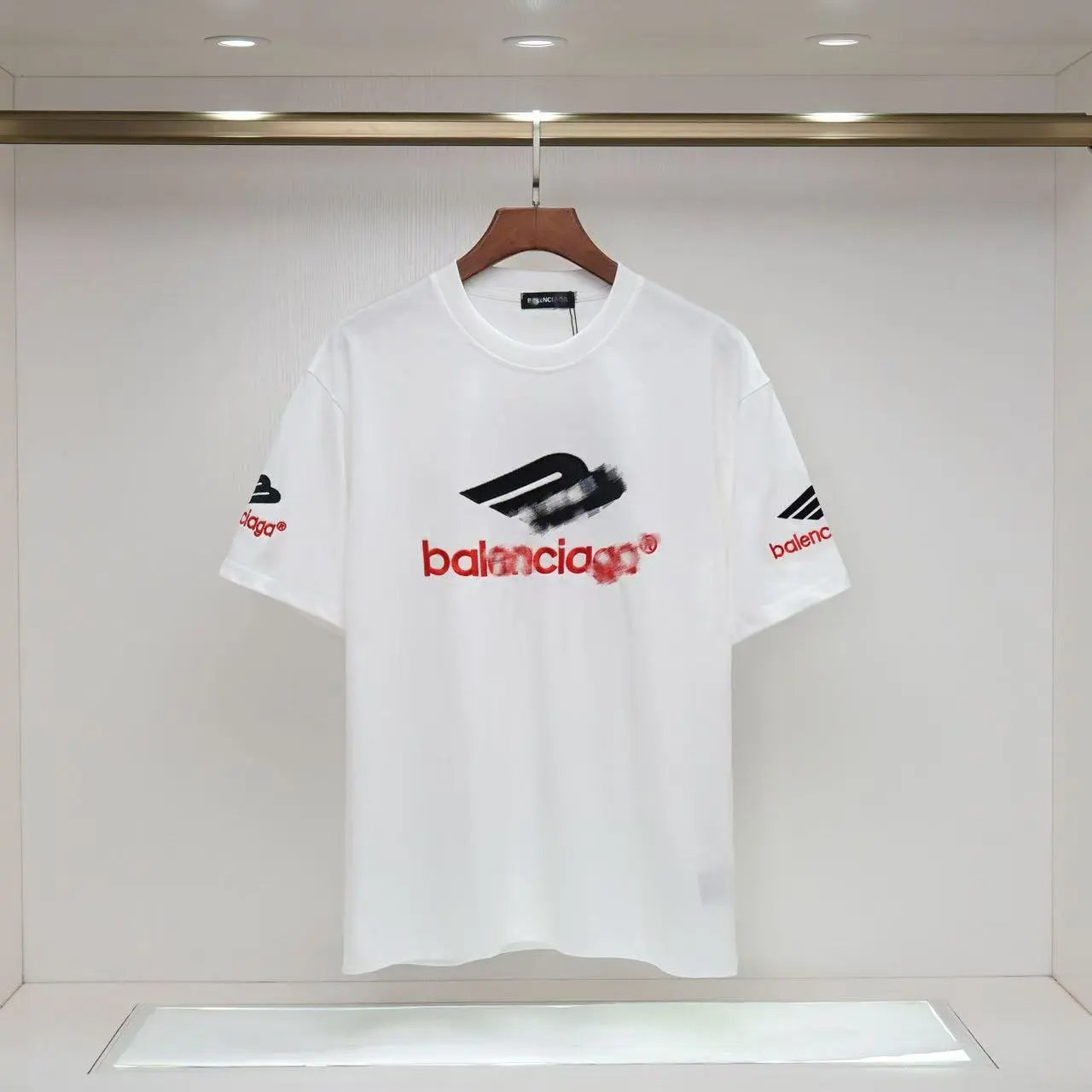 Balenciaga Distorted Logo Black T-Shirt - 4