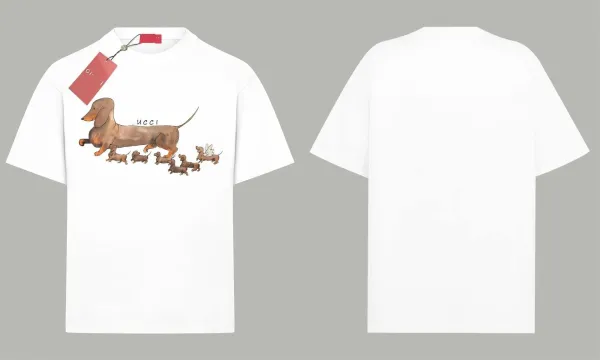Gucci Dachshund Print White T-Shirt - 1