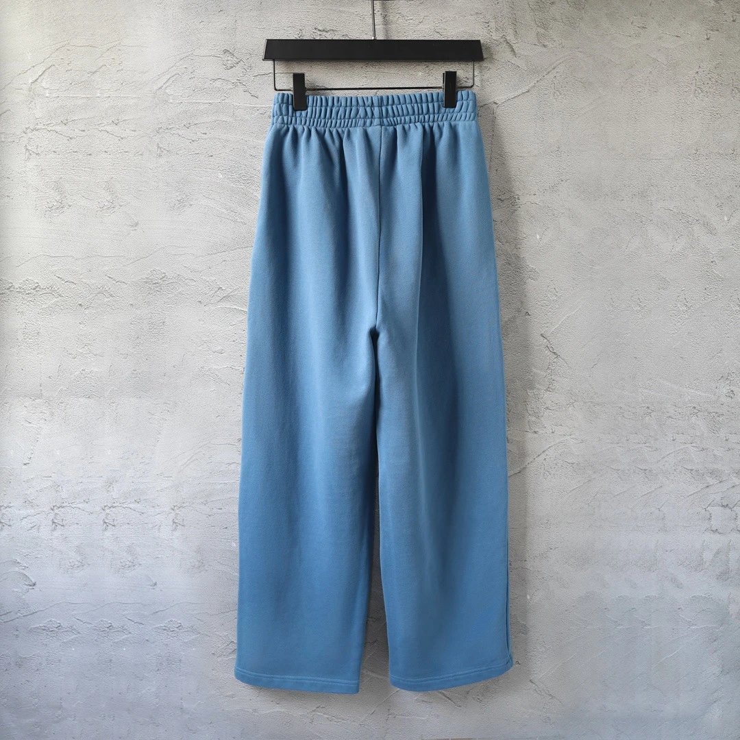 Design Printed Wide-Leg Sweatpants with Distressed Ink Wash White - 16