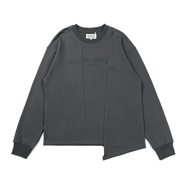 Maison Margiela Tabi-Style Asymmetrical Sweatshirt Gray Sweater - 1
