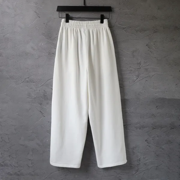 Design Printed Wide-Leg Sweatpants with Distressed Ink Wash White - 24