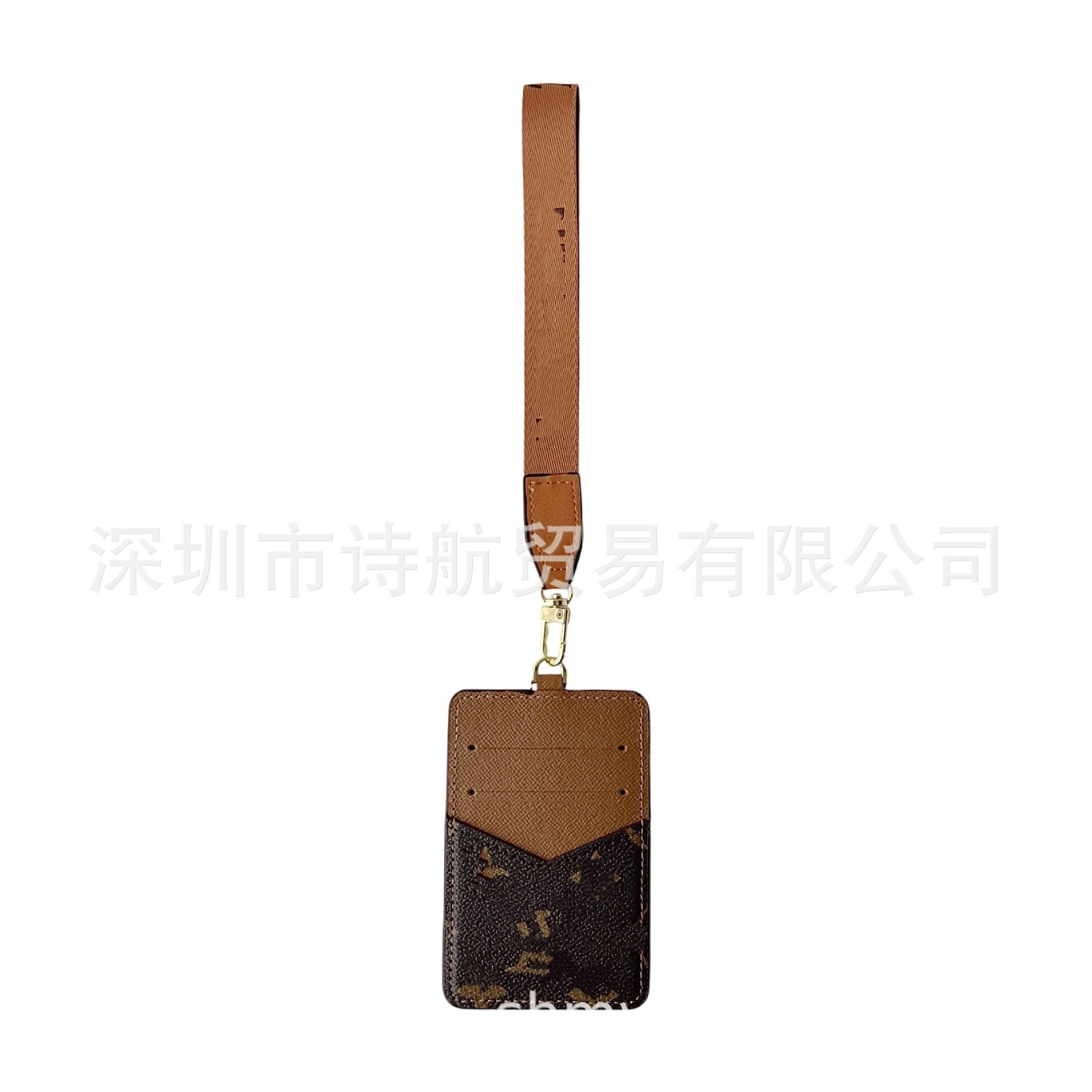 Design Card Holder Lanyard with Checkered Pattern Black Wallets - 15
