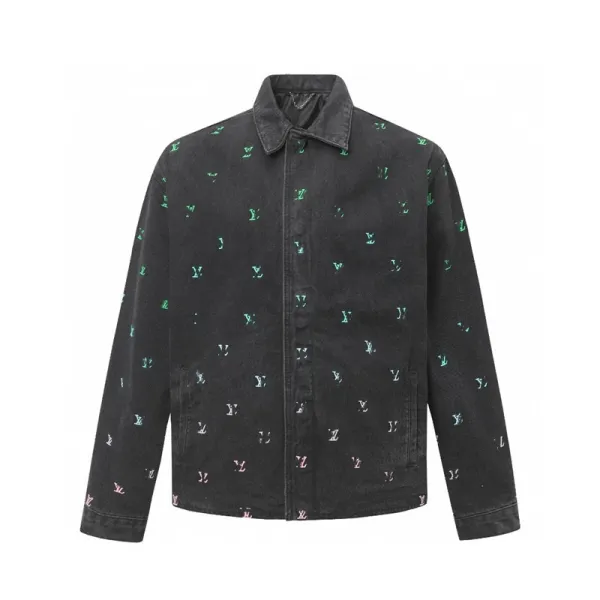 Louis Vuitton Monogram Denim Jacket Black Multicolor - 1