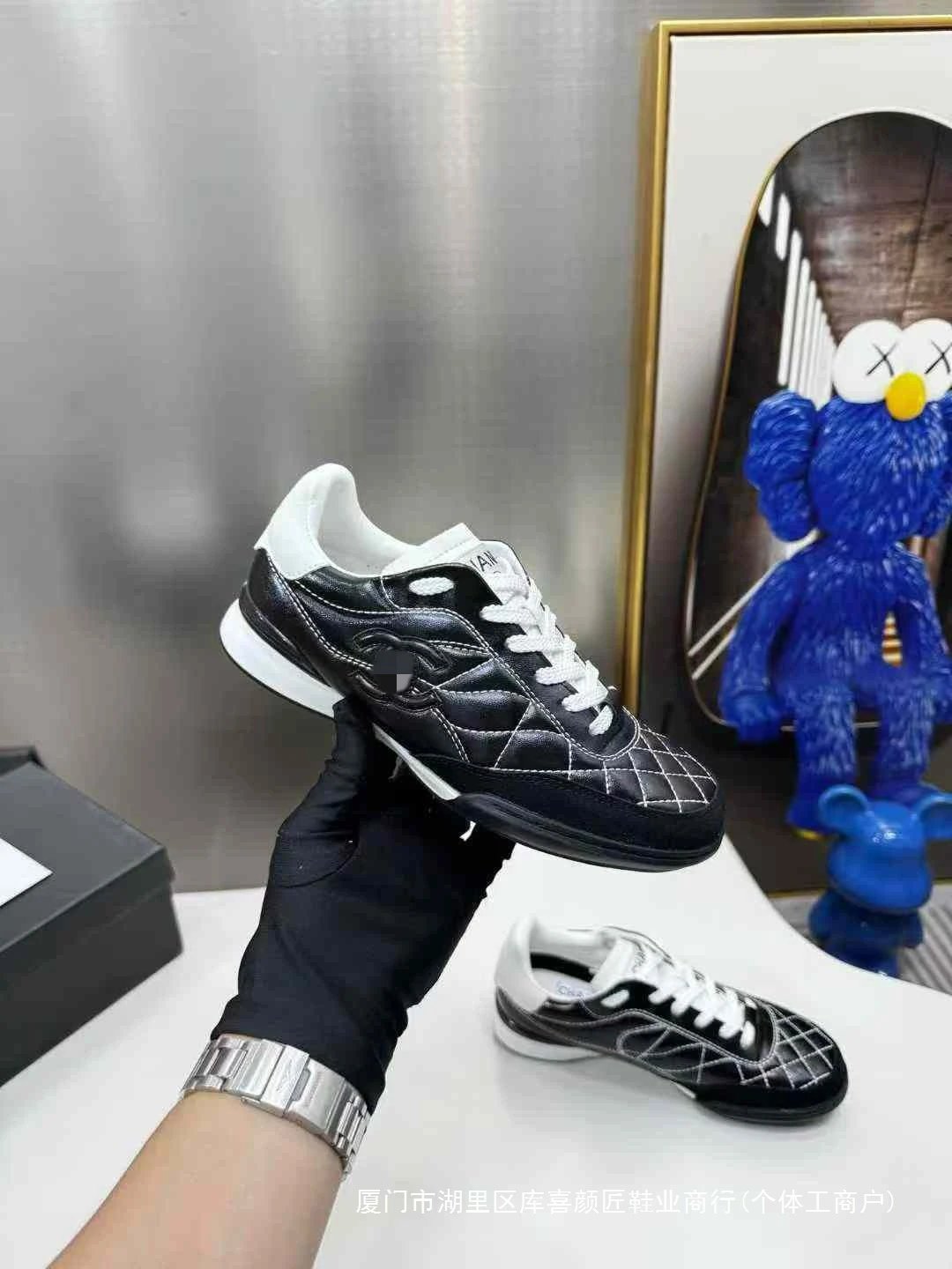 Chanel Sporty Quilted Silver Sneakers - 14
