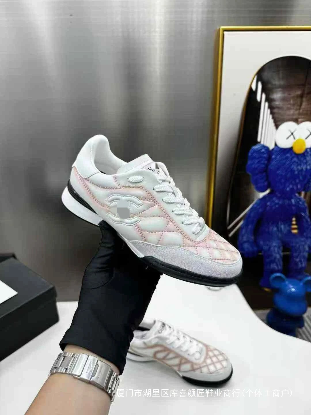 Chanel Sporty Quilted Silver Sneakers - 17
