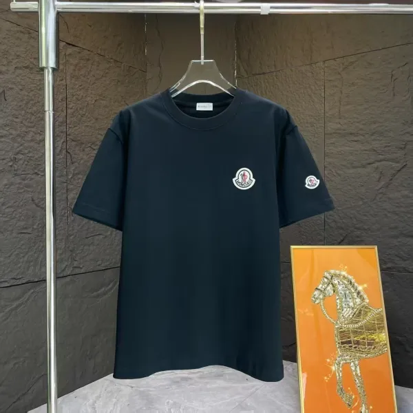 Moncler Logo Patch Navy T-Shirt - 1