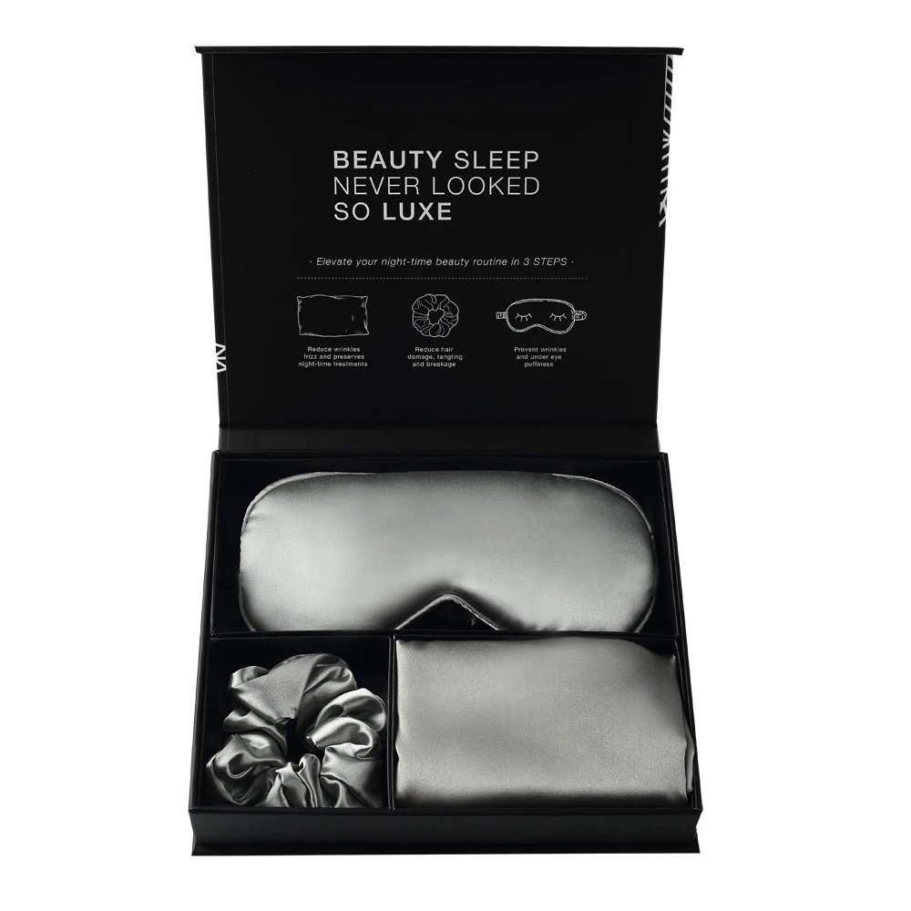 Design Silk Sleep Set Black Sleep Accessories Sleepwear - 8
