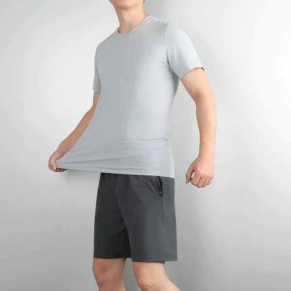 Design Performance T-Shirt and Shorts Set Gray Activewear - 13