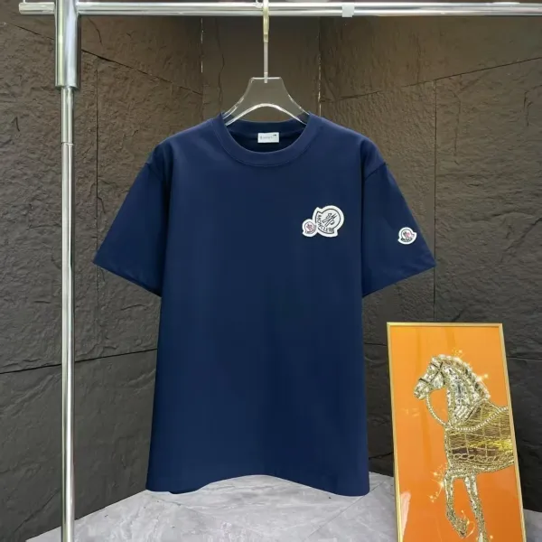 Moncler Logo Print Navy T-Shirt - 10