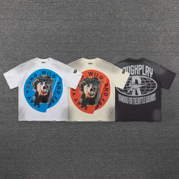 Design Rough Stay Young, Wild, And Free Graphic T-Shirt Black T-Shirts - 4