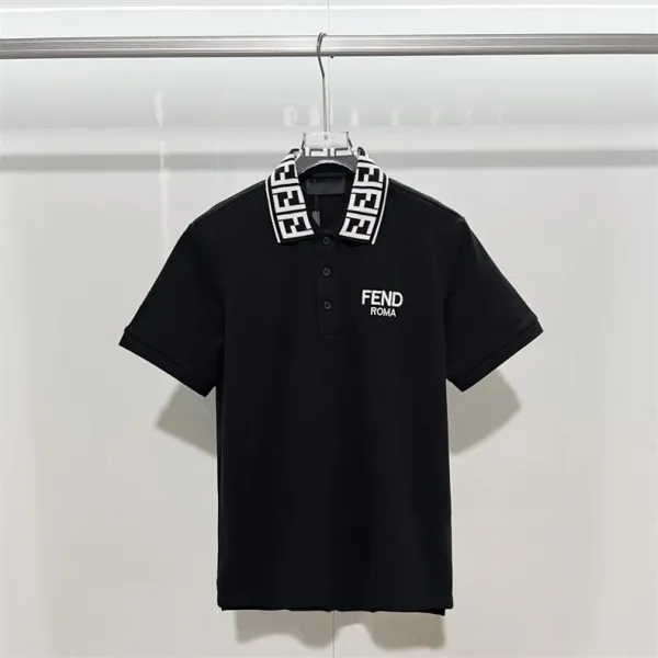 Prada Logo Patch Polo Black with Red and White Trim Polo Shirt - 9