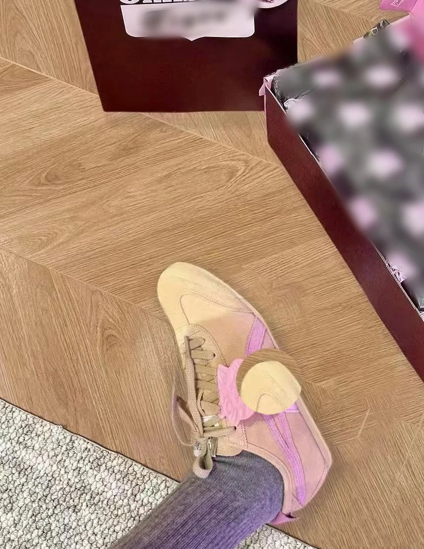 Onitsuka Tiger Mexico 66 Beige Pink Suede Sneakers - 5