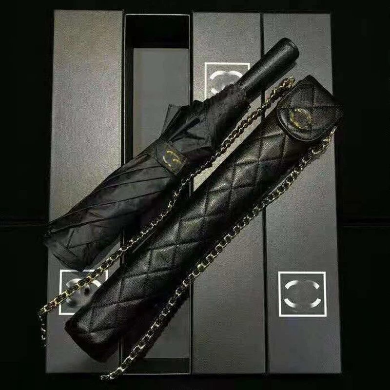 Chanel Quilted Chain Umbrella Case Black Accessory - 6