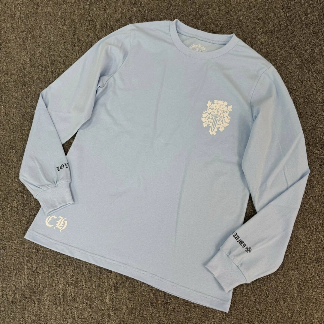 Chrome Hearts Long Sleeve T-Shirt Light Blue - 4