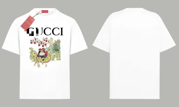 Gucci Snow White Cat Print T-Shirt White - 1