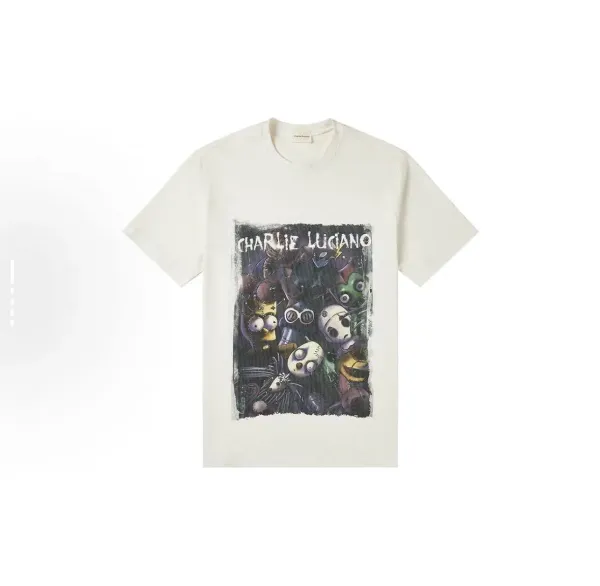 Design Charlie Luciano Graphic Print Cream T-Shirt T-Shirts - 1