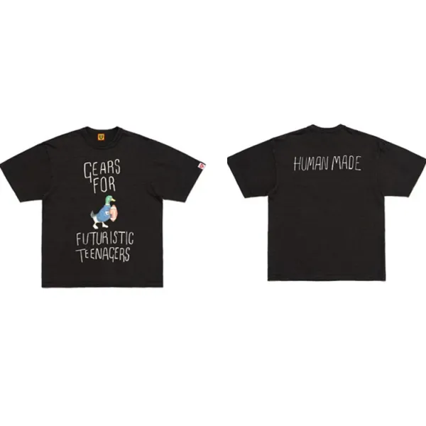 Human Made Gears For Futuristic Teenagers Black T-Shirt - 1